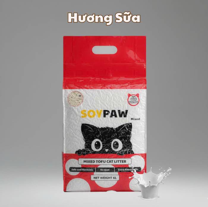 cát đậu nành tofu soypaw mùi sữa
